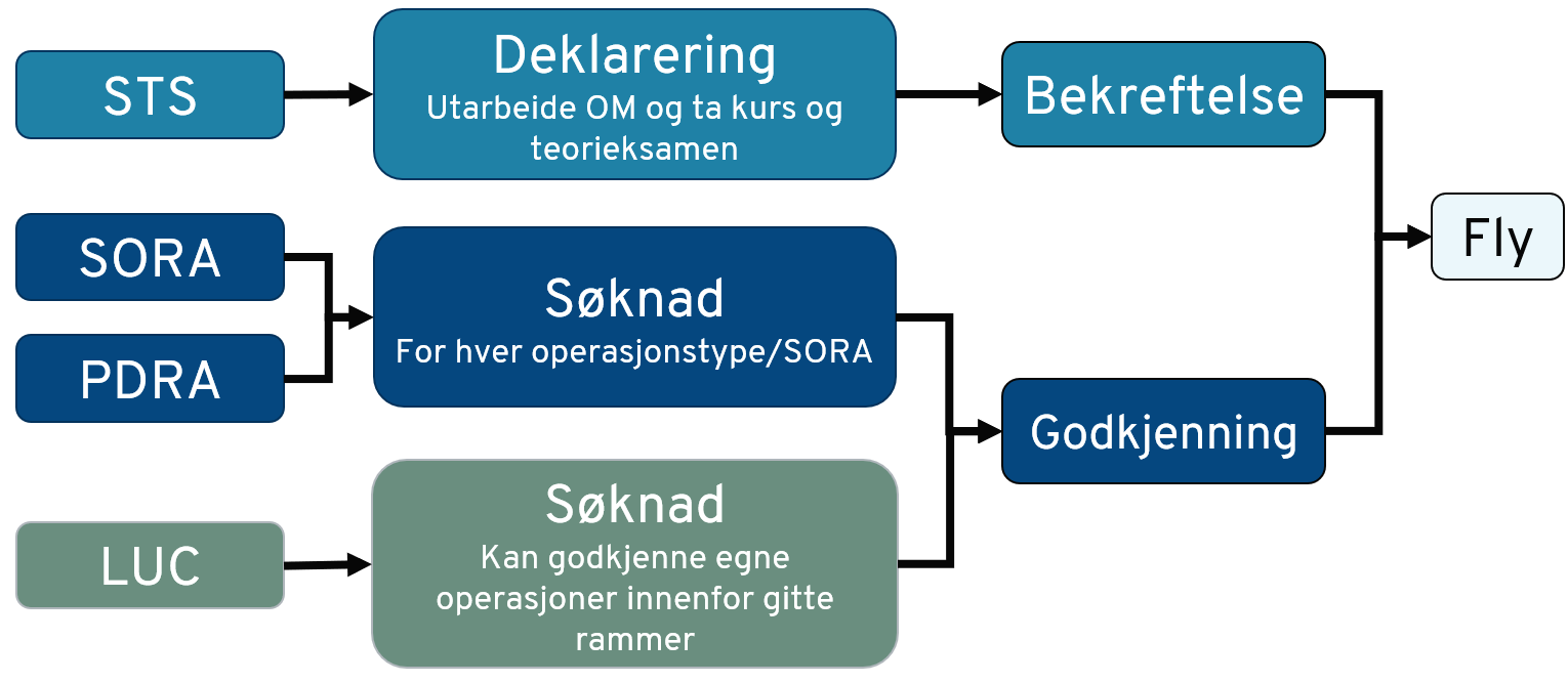 Oversiktsfigur over hvordan en kan få tillatelse i spesifikk