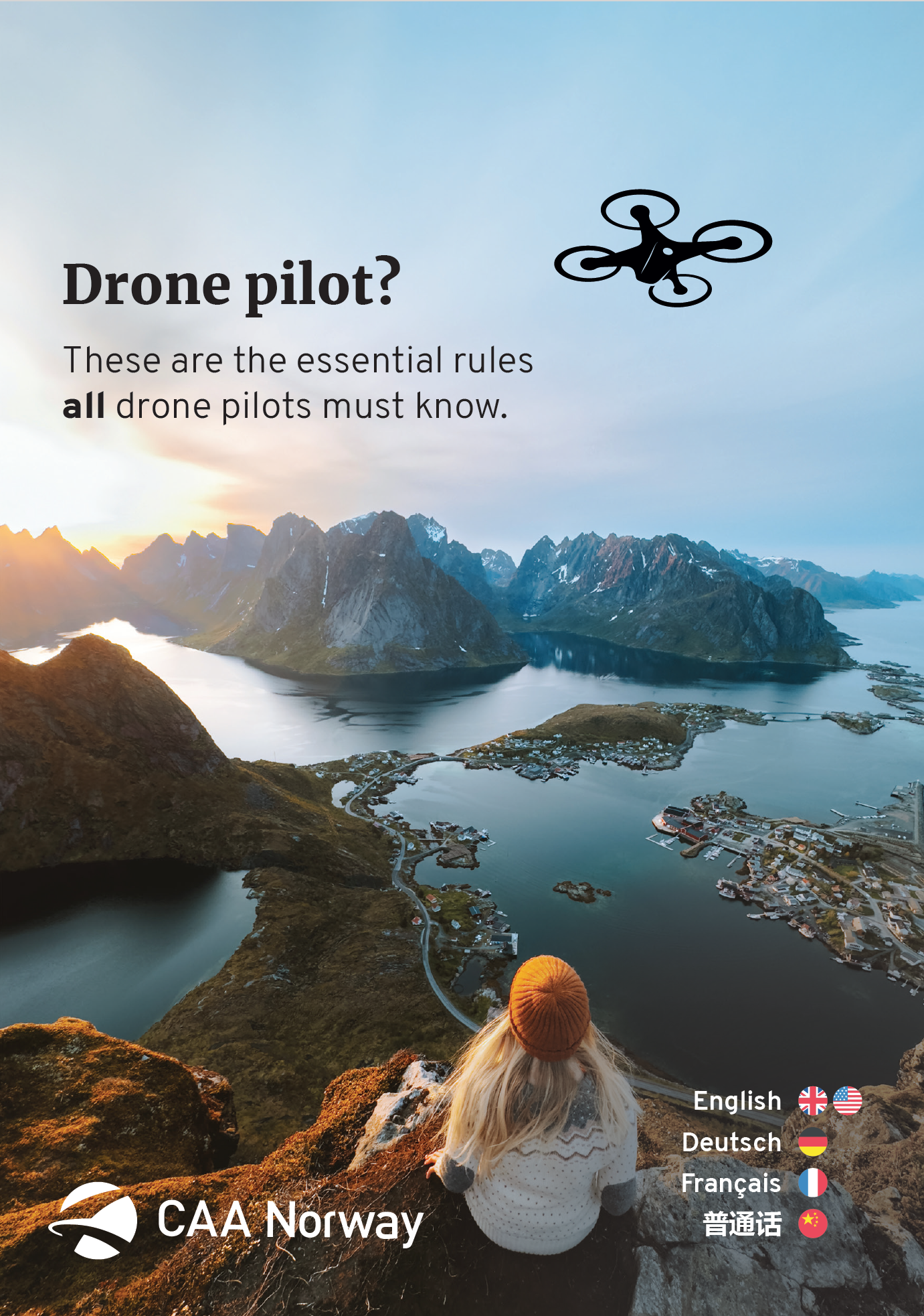 Flerspråklig brosjyre om droneregler